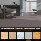 16-Pack 20"x20" Carpet Tiles, Non-Adhesive Soft Padded Floor Squares with Seamless Look for Home, Office, Indoor & Outdoor Use (43 Sq Ft) (K7)