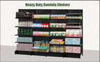 Pegboard Display Stand, Gondola Retail Shelving Wall Display for Convenient Grocery Office Supply or Liquor Stores, Single Side Peg Board Panels, Extra 20 Hooks, No Including 4 Shelves