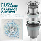 Commercial Mop Sink 304 Stainless Steel Floor Sink with Deep Basin, Anti-Splash Design & Quick Drainage Heavy-Duty Mop Service Basin for Kitchen, Laundry, Garage, Restaurant (23.6''×16.1''×21.6'')