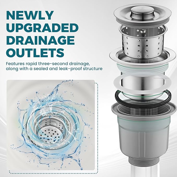 Commercial Mop Sink 304 Stainless Steel Floor Sink with Deep Basin, Anti-Splash Design & Quick Drainage Heavy-Duty Mop Service Basin for Kitchen, Laundry, Garage, Restaurant (23.6''×16.1''×21.6'')
