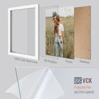 VCK Poster Frames 12x18 White Set of 5,Solid Wood Picture Frames for Wall Mounting Hanging Art and Puzzle Frame