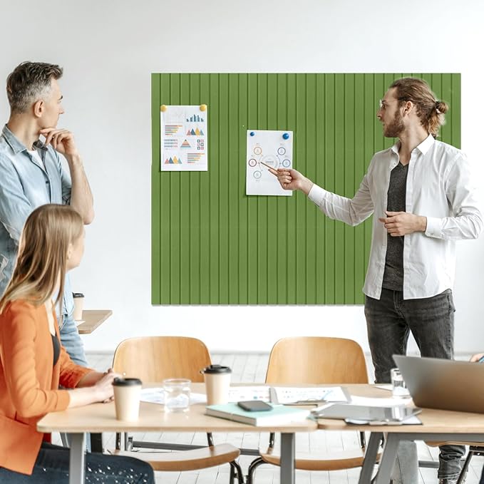 Large Felt Bulletin Board 35x47 Inch, 12pcs Peel and Stick Felt Wall Tiles Modern Push Pin Board for Wall Organization