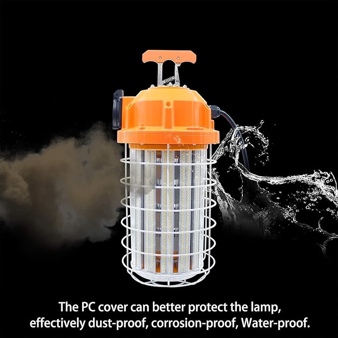 100W LED Temporary Work Light Waterproof Lights Construction Lights Work Site Lighting Temporary Construction Lighting 15500Lm 5000K Daylight White Lighting for Construction Job Site