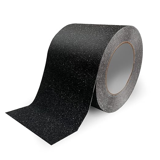 Black Grip Tape, Anti Slip Traction Tape 4Inch x 60Ft Non-Slip Strips Non Skid Safety Tape for Outdoor/Indoor Steps, Stairs, Traction Tread Staircases, Boats