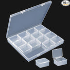 Large Bead Storage Box - 16 Grids Clear Organizer, 1 Pack,Portable for Jewelry,Diamonds,Hardware,Craft Accessories Grid Plastic Box,Oil Painting Color Palette,Ring Earring Storage Box
