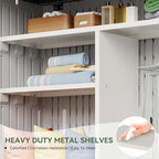 Aoxun Outdoor Resin Storage Shed with Metal Shelving Kit & Floor, 64 Cu.Ft Vertical Waterproof Storage Cabinet for Garage, Pool, Bike, Garden Tools, Patio Furniture (White)