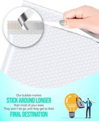 GSSUSA White Bubble Mailers 8.5X12 Inches 500 Pack, Padded Poly Bubble Mailer, Large padded Envelopes Strong Adhesion Bubble Envelopes,Self-Seal Mailing Envelopes for Small Business,Package Supplies