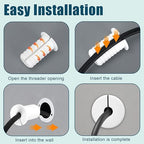 4pcs 3/4 Inch/19mm Wall Cable Grommets for Starlink, Durable Silicone Cable Routing Kit Anti-Slip Wall Bushing Grommet for Ethernet/TV Wires Protection Accessories (White)