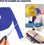 1"x16ft Hook and Loop Straps with 25 Metal Buckles, Adjustable Fastening Cable Straps, Cut-to-Length Cinch Strap, Reusable Nylon Securing Cord Ties for Organizer or Storage, 1 inch Wide,Blue
