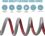 Floor Cord Cover Self Adhesive Cord Hider,20FT Cable Management, Extension Strip Protector for Wires, Prevent Cable Trips for Offices, Gyms, Exhibitions Cavity:0.39"(W) x 0.27"(H) Gray Wood