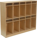 10 Section Cubbies for Classroom - Wooden Storage Lockers for Playschool and Daycare - Perfect for Coats, Backpacks, Knapsacks, Lunchboxes, and Storage Bins