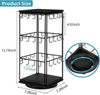 360 Rotating Earring Display Stands for Selling, Earring Rack Display Holder Stand, Jewelry Display for Vendors Selling Earring Cards, Necklaces, Bracelets, Hair Accessories (48 Hooks)