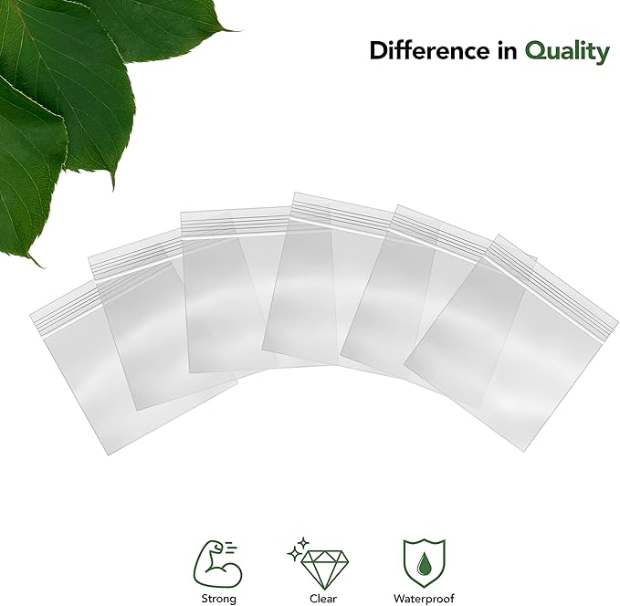 2 x 2 Inch Resealable Plastic Bags 1000 Pack — Clear Reclosable Mini Bags with Zipper Seal for Jewelry, Beads, Small Parts, Crafts, Hardware