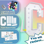 imprsv 4FT Colorful Marquee Letters C, 18 Colors Large Light up Letters Alphabet Sign with Remote, Large Marry Me Sign, Birthday Party Decorations Anniversary Wedding Decoration