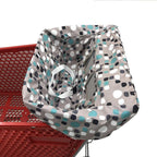 Portable Shopping Cart Cover, High Chair and Grocery Cart Covers for Babies, Kids, Infants & Toddlers, Attached Carry Bag (Simple Blue Dot)