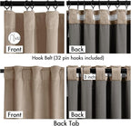 MIULEE Velvet Curtains 96 Inches Long 2 Panels Set for Bedroom, Pinch Pleat Back Tab Thermal Insulated Living Room Darkening Drapes Pleated Blackout Floor to Ceiling Curtains with Hooks, Camel Beige
