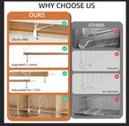 8-Piece Wire Shelf Dividers for Closet Organization, Upgraded C-Clips Adjustable Metal Shelf Dividers Suitable For Bedrooms & Kitchens, Storage Helper for Handbag Sweater Shirt Ankle Boots, White