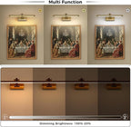 Wireless Picture Lights for Wall Removable Battery Charging, Battery Operated Art Light for Paintings, 3CCT Dimmable with Remote, Rotatable Gallery Light for Pictures Display