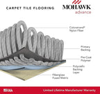 Mohawk Advance 36" x 12" Berber (Loop pile), 0.11" Pile Height, Carpet Tile, PET Fiber, Vintage Row Color, (24 Tiles), (72 sqft/carton)