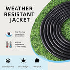 EP 8 Ft Outdoor Extension Cord - 12/3 SJTW Heavy Duty Black Extension Cable with 3 Prong Grounded Plug - Power Cord for Lawn, Garden, Appliances