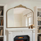 Micasso Large Gold Antique Mirror: 40"x 30" French Baroque Arched Mirror - Traditional Ornate Vintage Mirrors for Wall/Mantel/Entryway/Bathroom/Hallway - Home Decor for Living Room