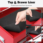 Winado 24" Portable Tool Box, 5 Drawers & Top Storage Tray Tool Box with Drawers, Lockable Metal Tool Chest Cabinet for Garage, Warehouse, Repair Shop & Home, Red