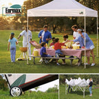 Eurmax USA 8'x12' Pop Up Canopy Tent Commercial Instant Canopies with Heavy Duty Roller Bag,Bonus 4 Sand Weights Bags (Khaki)