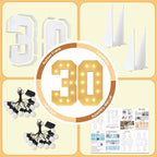 imprsv 4FT Light Up Numbers, Marquee Numbers 30th Birthday Decorations for Women, Men Foam Board Anniversary Party Decorations Arch Kit (DIY)