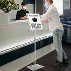 Adjustable Sign Stand for Display, with Upgraded Iron Base, Pedestal Floor Signage Stand Holder for Outdoor or Indoor Advertising (8.5 x 11, Silver)