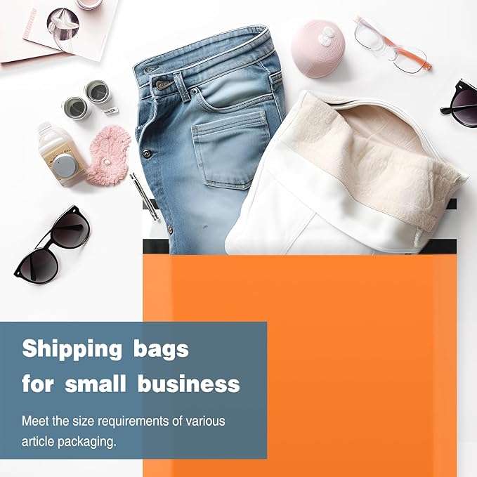Famagic Poly Mailers 24x24 Inches 50 Pcs Orange Packaging Shipping Bags Mailing Envelopes Self-Seal Waterproof and Tear-Proof Mailers Bags for Small Business Clothing Boutique