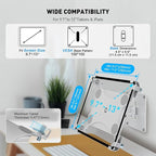 AboveTEK Universal Tablet Wall Mount, Anti-Theft iPad Mount with Locking Enclosure for 9.7"-13" Screen, Heavy-Duty Aluminum Kiosk for Business POS Display, Adjustable 360° Swivel & Tilt VESA Mount