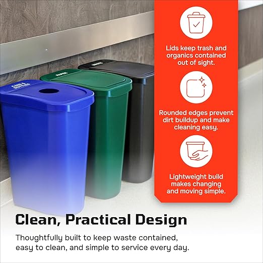 City Box 7 Gallon Compost Bin with Lid for Residential, Business, and Commercial Recycling - NYC Compliant - Green