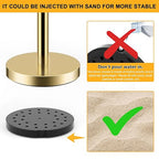 LOVMOR 12Pcs Gold Stanchion Posts Queue with 8pcs Red Velvet Rope, Crowd Control Barriers Queue Line Rope, Crowd Control Stanchion for Party Supplies