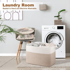 XXXL Supre Large Blanket Basket for Clothes, Towels, Pillows, 108L Cotton Rope Storage Basket for Living Room, Woven Toy Storage for Kids, 25" x 16" x 16", Brown and White