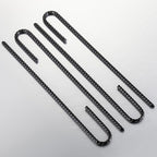 Rebar U/J Hook Extra Heavy Duty, 12 inch x 1/4 inch Rust Proof Coated Steel Ground Anchors for Garden, Tent, Trampoline (50pcs, J-Hook)