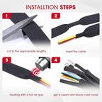 2 in 1 Heat Shrink Braided Sleeving Fabric Tubing-Ideal fit Irregular Shape Hose/Cable/Wire (3/4"(19mm), 45FT)