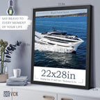 VCK 22x28 Poster Frame Set of 5 - Black, Exclusive Wood Grain Picture Frame - Wall Hanging