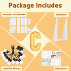imprsv Light Up Letters, 4FT Marquee Letters for Birthday Wedding Engagement Party Decor, Large Marquee C for Party Decoration Arch Kit Decorations