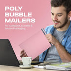 Light Pink Small Bubble Mailers 4x8 Inch #000 | Thick Padded Poly Bubble Mailer Envelopes | 1000 Pack Bulk | Trading Card Sports Card Shipping