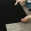 Peel and Stick Carpet Tiles, 12" x 12" Self-Adhesive Soft Floor Stickers,Black Easy Install DIY Rug for Kids' Room, Bedroom, Dining Room, 20 PCS (20 sq ft/Box)
