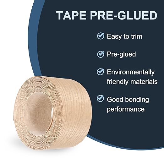 PATIKIL Red Oak Edge Banding, 3 in x 25 ft Wood Veneer Tape, Pre-glued Flexible