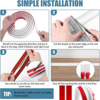 Floor Cord Covers for Wires 20FT Cable Hider Wire Coverr Self Adhesive Cord Hider Floor for Offices, Homes, Workshops, Warehouses Cable Cavity 0.47" W x 0.27" H