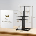 pickpiff Black Jewelry Stand Holder Organizer: 14.5" Sturdy Hanger for 80 Pcs Jewelry, Jewlery Tower for Display Necklace, Earring, Bracelet, Watch