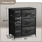 Sorbus Dresser with 7 Faux Wood Drawers - Storage Unit Organizer Chest for Clothes - Bedroom, Hallway, Living Room, Closet, & Dorm Furniture - Steel Frame, Wood Top, & Easy Pull Fabric Bins