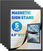 Uniclife 5 Pack Magnetic Sign Holder 8.5" x 11" Self-Adhesive Magnetic Picture Frame Wall Mounted Display Frame for Home Office Store Poster Document Holder for Wall Door Glass Window Refrigerator