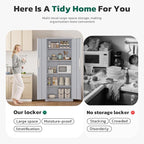 Greenvelly Metal Storage Cabinet, 63" H Locking Metal Storage Cabinet with Doors and 4 Shelves, Lockable Steel Cabinets for Kitchen, Bedroom, Living Room, Office (Dark Grey)
