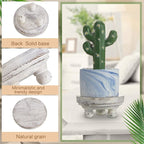 Set of 2 Mini Wood Risers for Decor Round Wooden Riser Small Wooden Stool Display Stand Farmhouse Rustic Wood Pedestal for Plant Pot Tiered Tray Decor Cake Food Collection Display(White)