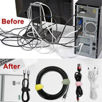 Nearockle 100Pcs Silicone Cable Ties Cord Organizer for Bundling Earphone, Phone Charger, Computer Cords, Reusable Cable Ties Wire Organizer in Home,Office,Kitchen,School (5 Colors)