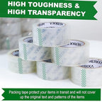 HERKKA Clear Packing Tape, 36 Rolls Heavy Duty Packaging Tape for Shipping Packaging Moving Sealing, Thicker Clear Packing Tape, 1.88 inches Wide, 65 Yards Per Roll, 2340 Total Yards