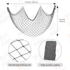 ZUEXT Decorative Fishing Net 80x40 Inch, 2 Pack Large Dark Grey Picture Fish Net, Wall Photo Hanging Fishnet for Nautical Mermaid Pirate Ocean Themed Hawaii Beach Under The Sea Party Decorations